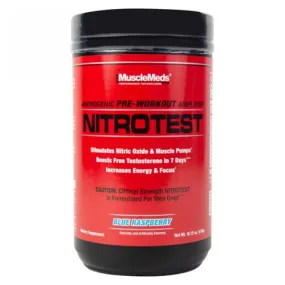 Nitrotest Preworkout Blue Raspberry 30 Servings By Muscle Meds