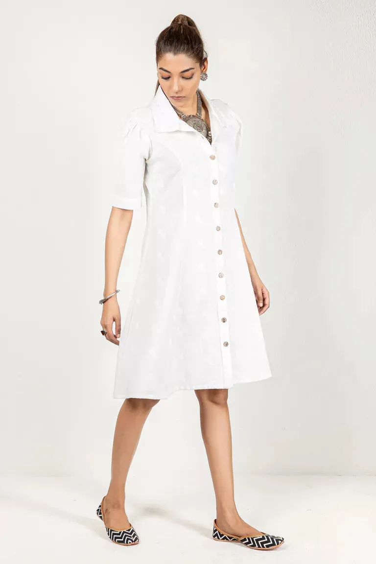 Off-White Linen Dress