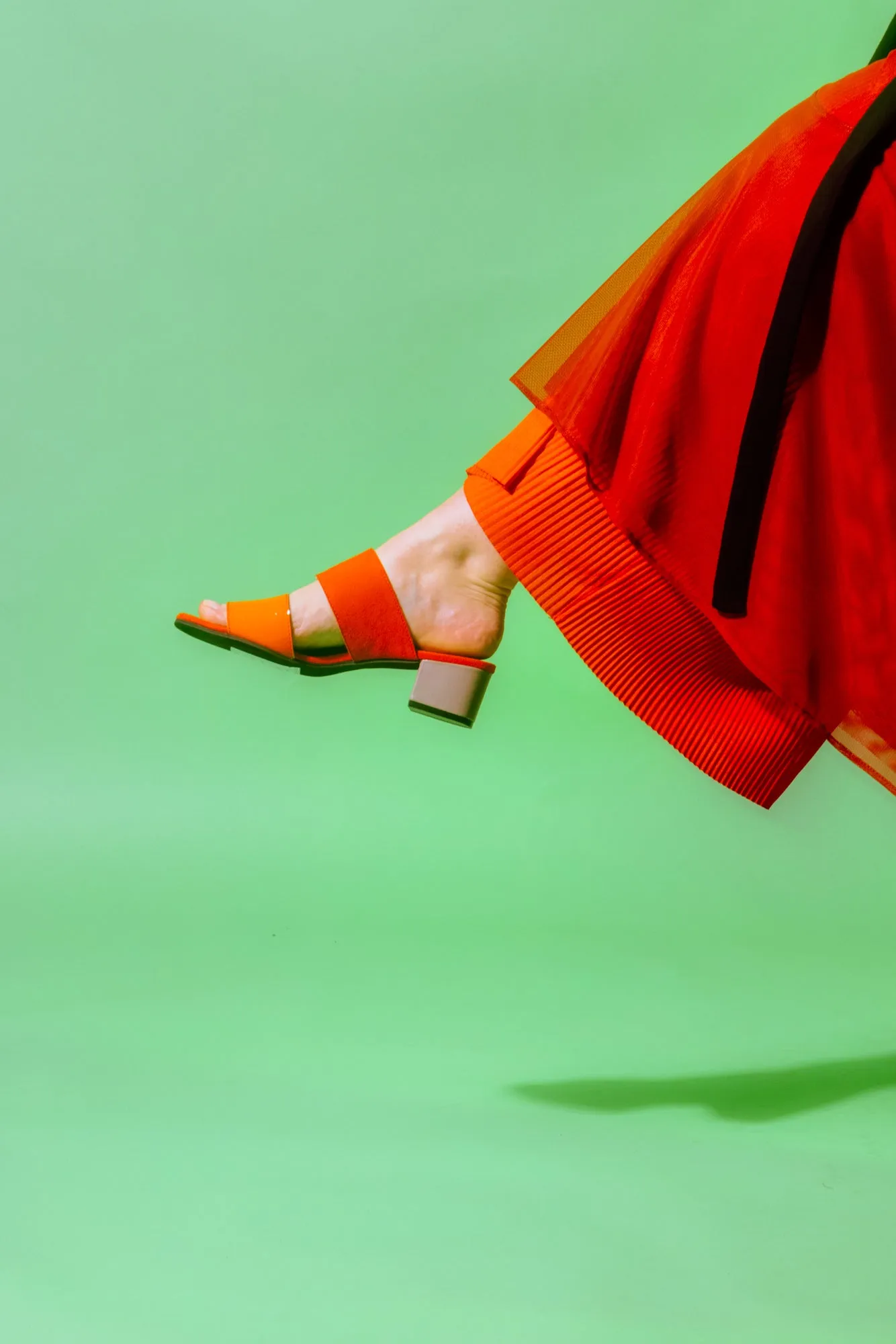 ORANGE DIAMOND Suede & Patent Leather Sandals