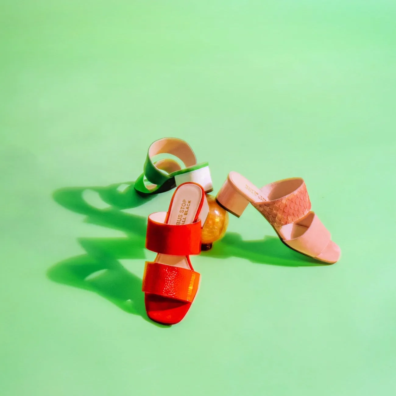 ORANGE DIAMOND Suede & Patent Leather Sandals