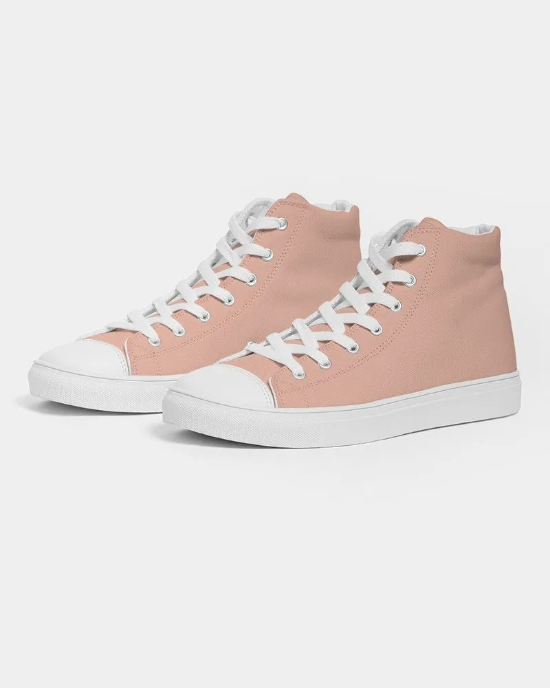 Pale Pastel Red Men's High-top Canvas Sneakers | Men's | Bright Pale Pastel Red | C0M30Y30K0