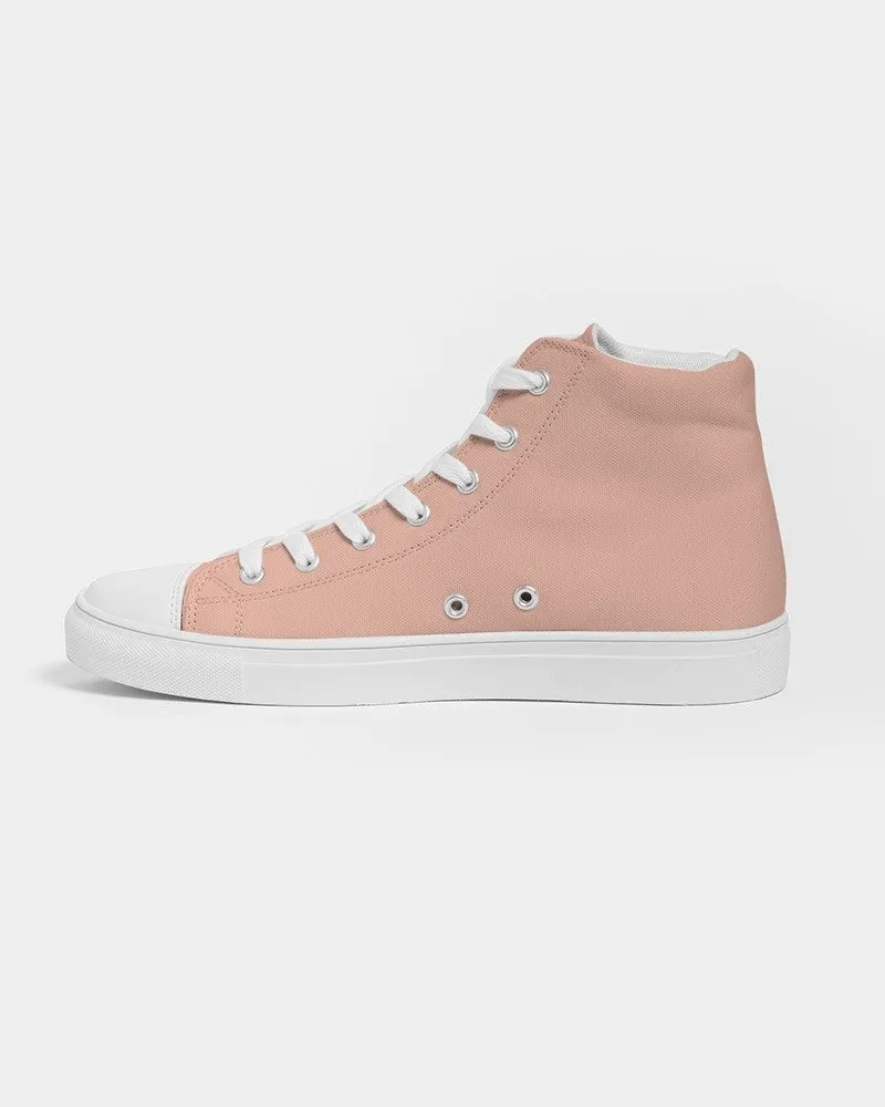 Pale Pastel Red Men's High-top Canvas Sneakers | Men's | Bright Pale Pastel Red | C0M30Y30K0