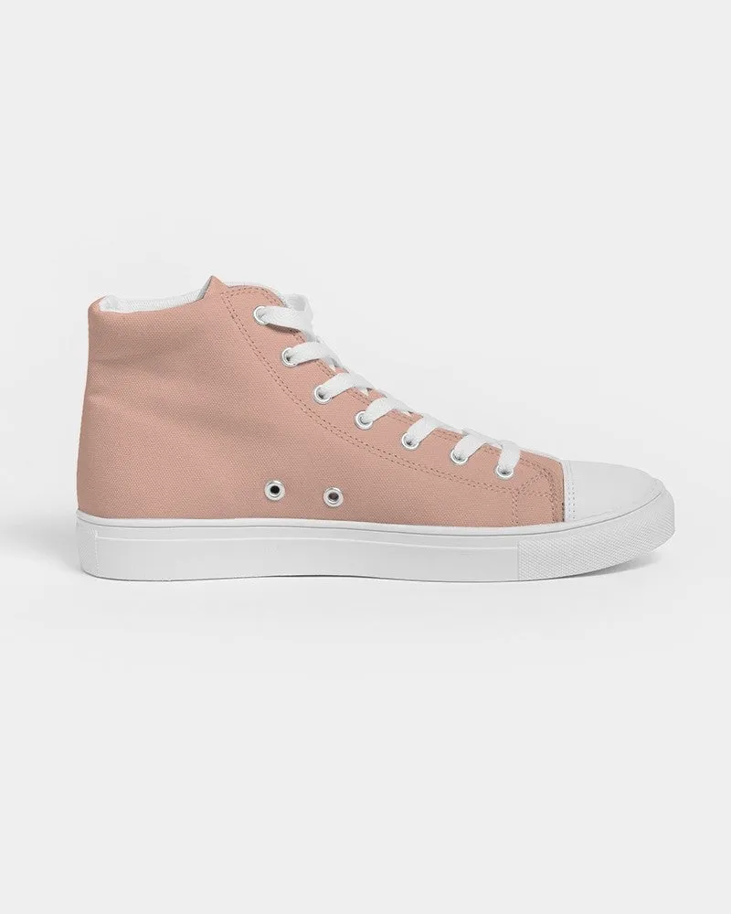 Pale Pastel Red Men's High-top Canvas Sneakers | Men's | Bright Pale Pastel Red | C0M30Y30K0