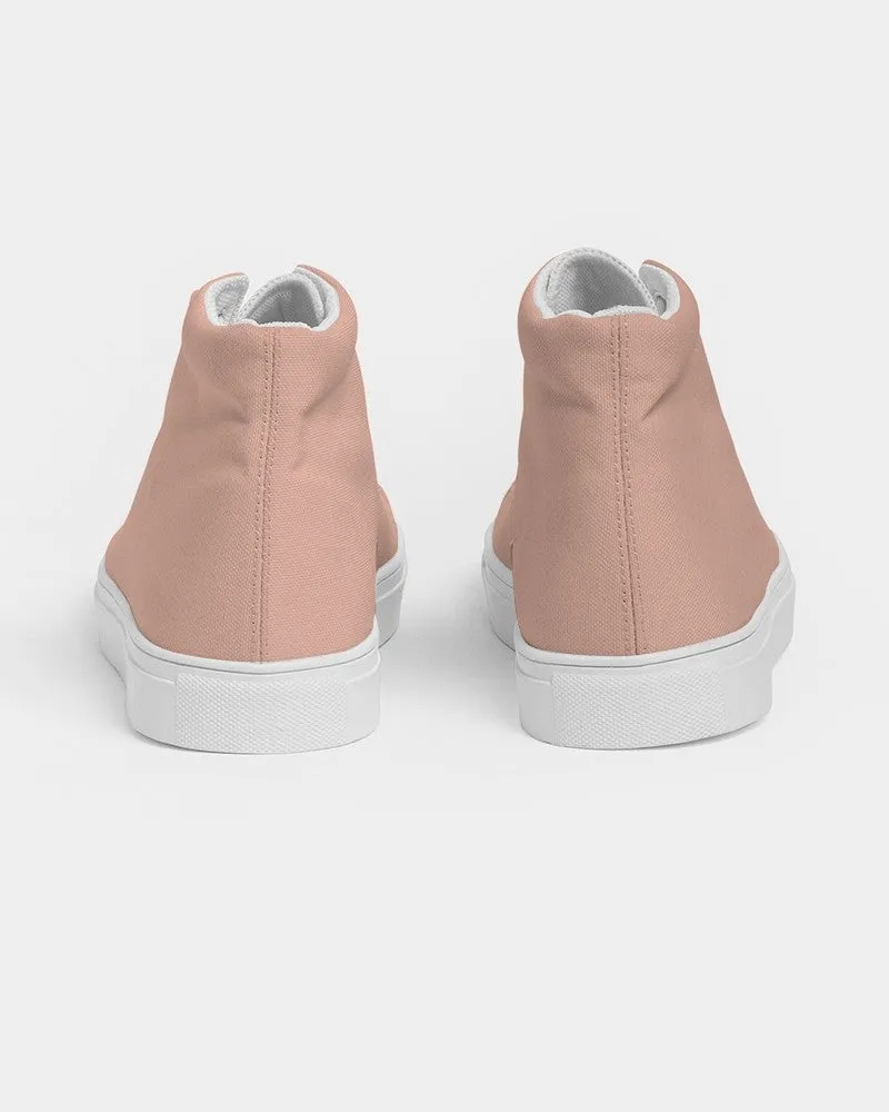 Pale Pastel Red Men's High-top Canvas Sneakers | Men's | Bright Pale Pastel Red | C0M30Y30K0