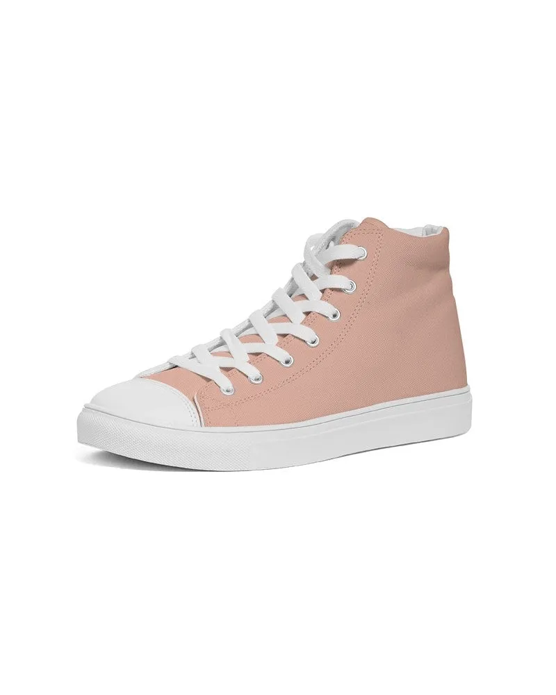 Pale Pastel Red Men's High-top Canvas Sneakers | Men's | Bright Pale Pastel Red | C0M30Y30K0