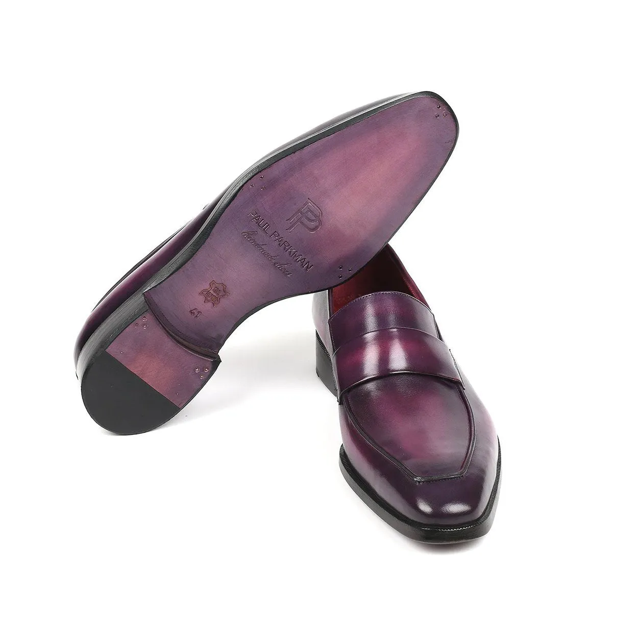 Paul Parkman Men's Purple Calf-Skin Leather Slip-On Loafers 93PR814 (PM6156)