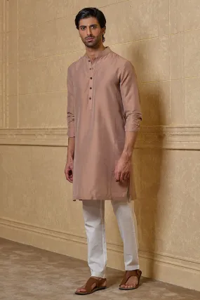 Pink Kurta With Tasva Button Detailing