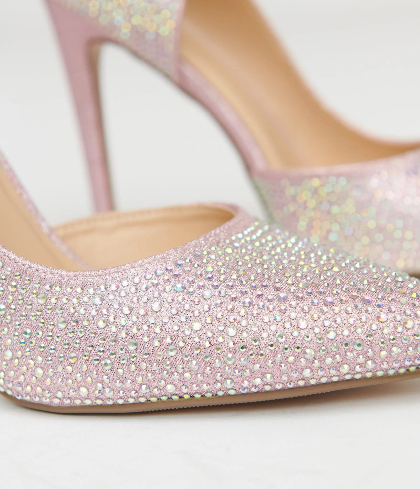 Pink Rhinestone Stiletto Pumps