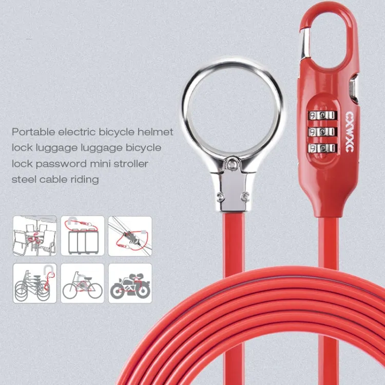 PL3001 Bicycle Mountain Bike Portable Anti-theft Password Cable Lock(Red)