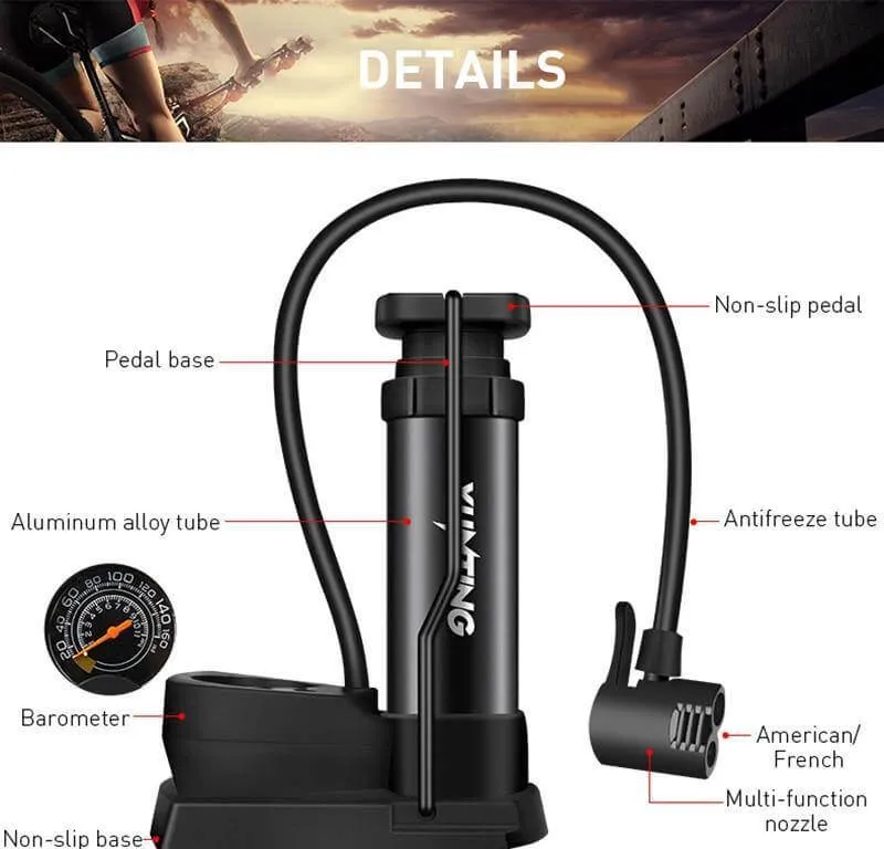 Portable Easy Bike Air Inflator Pedal Pump