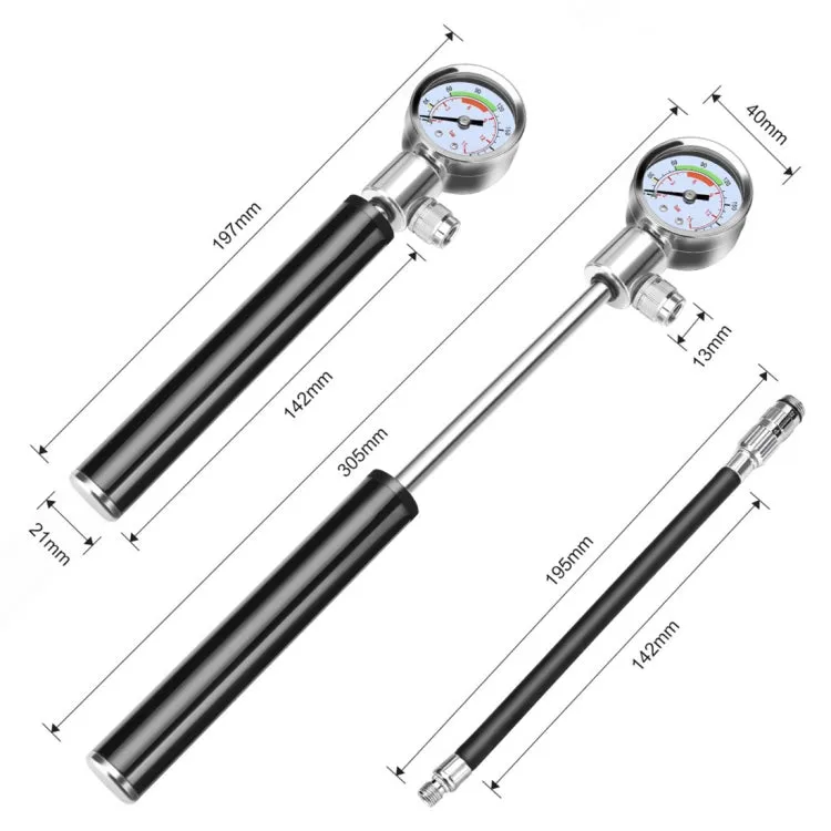 Portable High Pressure Pump Bicycle Pump Mini Mountain Bike Pump   Crowbar