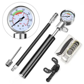 Portable High Pressure Pump Bicycle Pump Mini Mountain Bike Pump   Glue-free Tire Repair Box