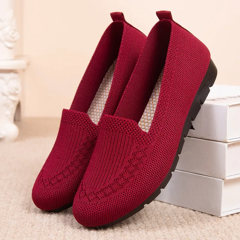 Purpdrank - New Mesh Breathable Sneakers Women Breathable Light Slip on Flat Casual Shoes Ladies Loafers Socks Shoes Women Zapatillas Mujer