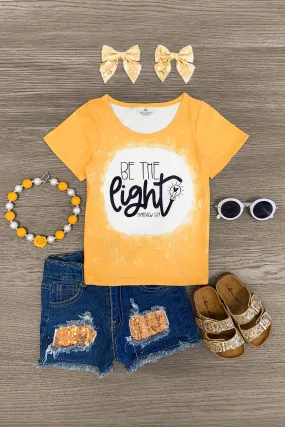 "Be The Light" Sequin Denim Short Set