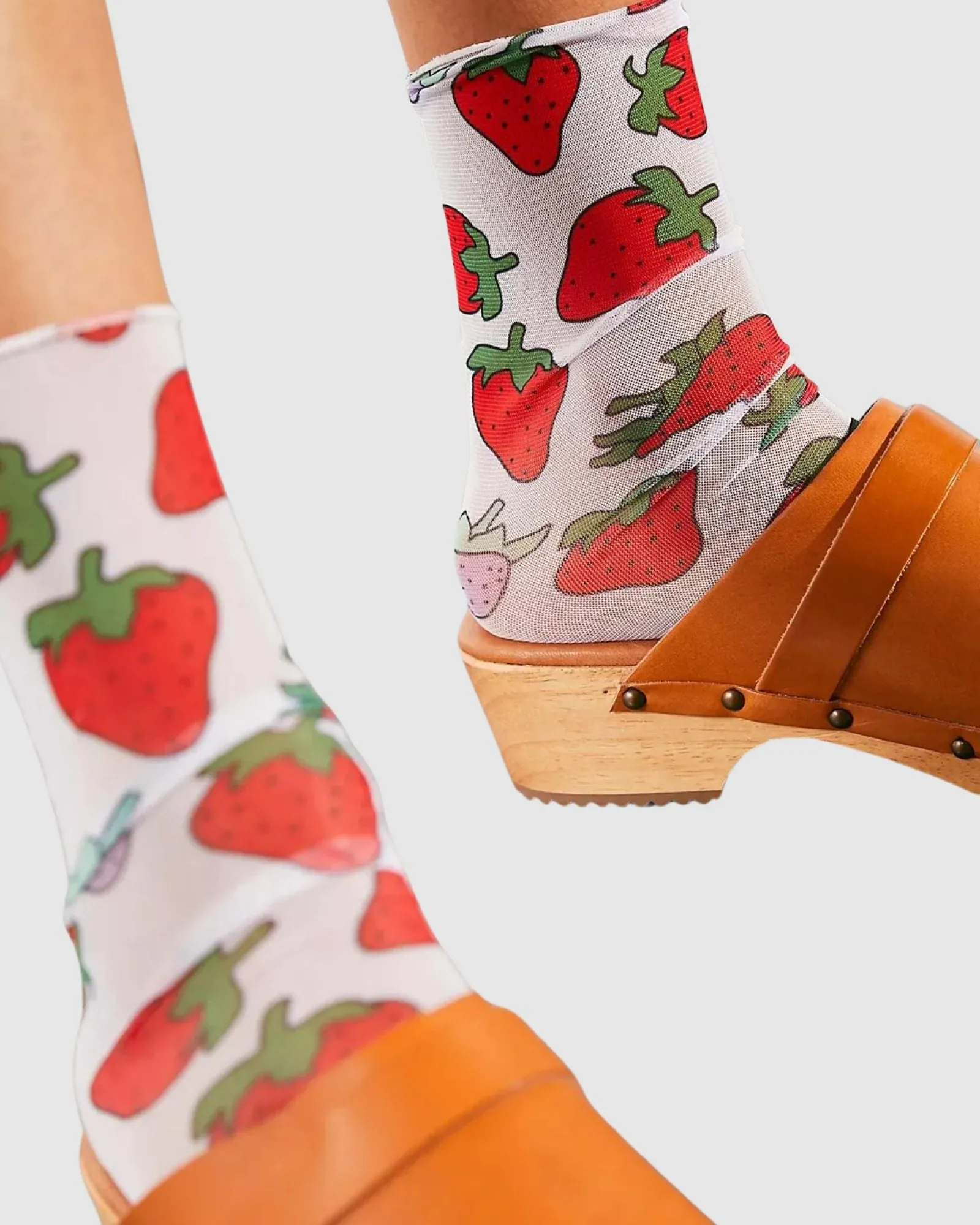 Retro Strawberry Sheer Socks