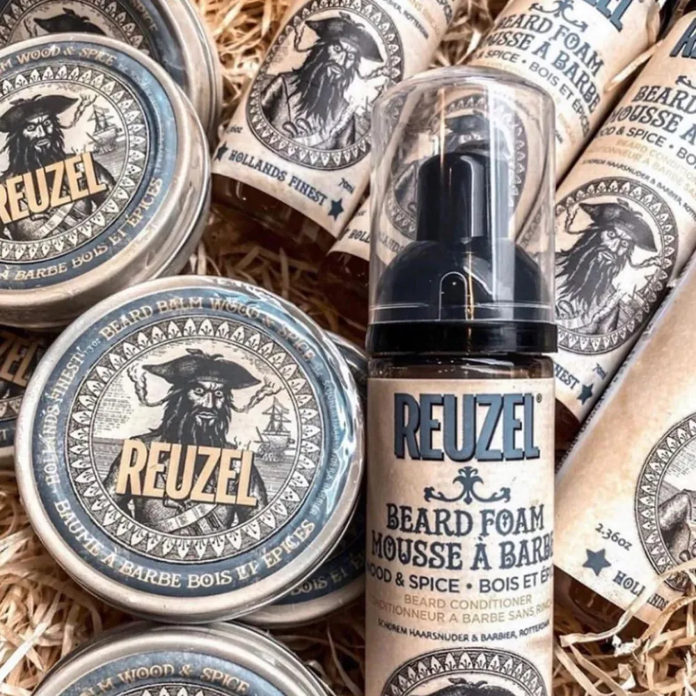 Reuzel Wood & Spice Beard Foam 70ml - Light Hold Low Shine