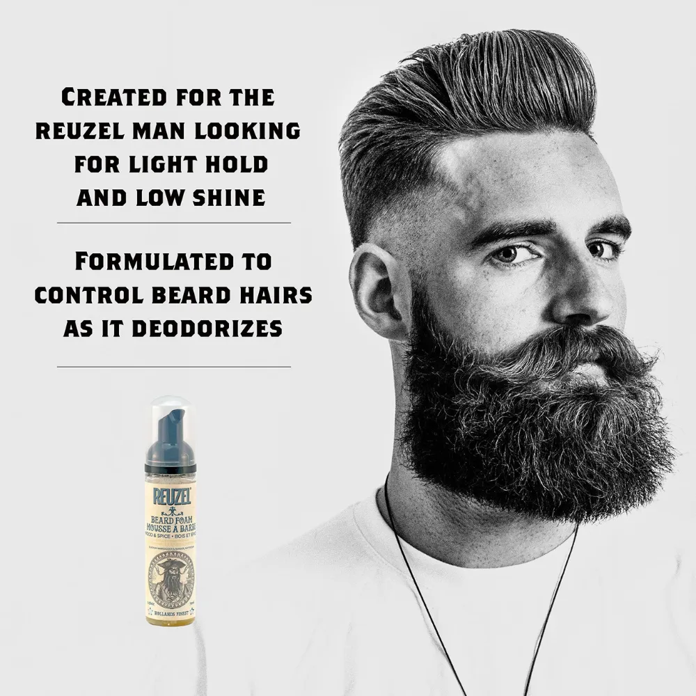 Reuzel Wood & Spice Beard Foam 70ml - Light Hold Low Shine