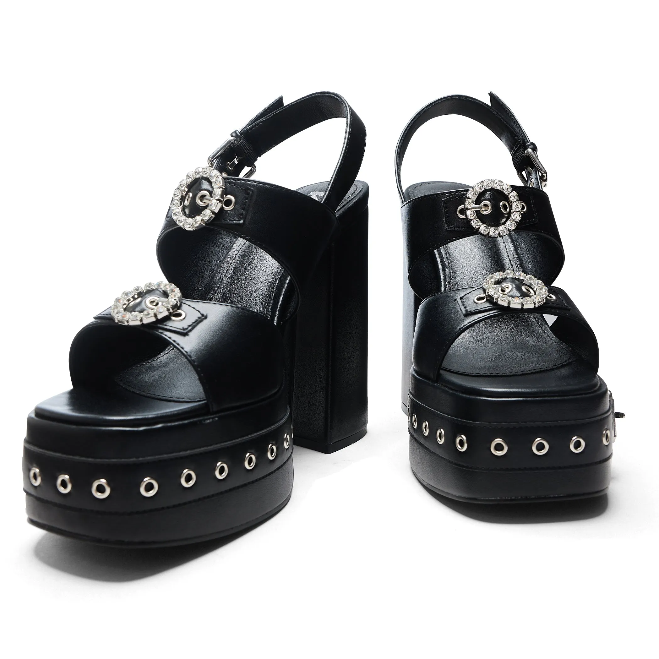 Rotten Minds Buckle Platform Heels - Black