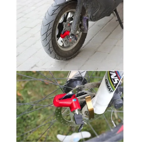 Safety Anti-theft Disk Brake Rotor Lock for Bicycle Motorcycle Scooter, Random Color Delivery