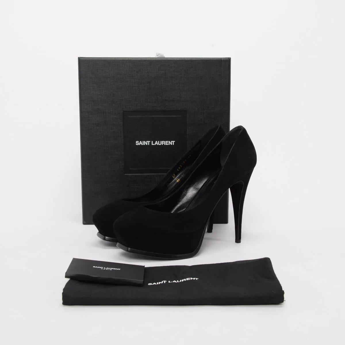 Saint Laurent Black Suede Tribute Pumps 40