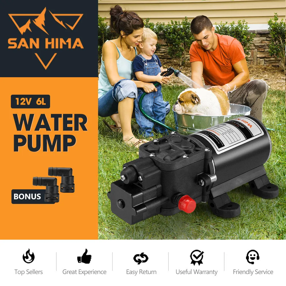 San Hima 12V Water Pump 6L/min Pressure Self Priming Caravan Camping Boat