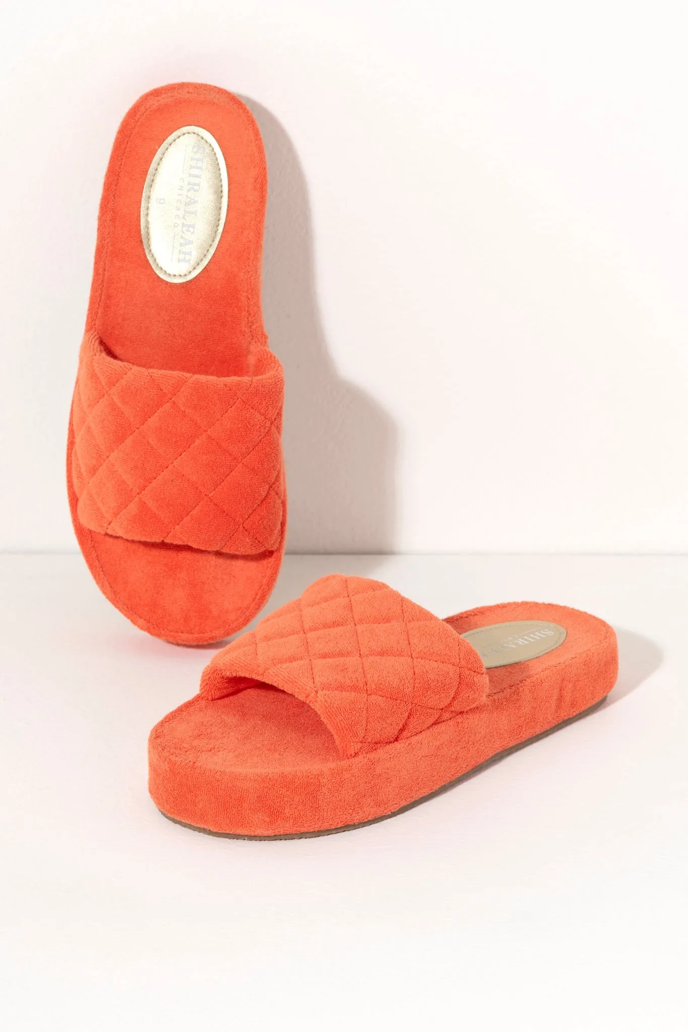 Shiraleah Sol Terry Pool Slides, Orange - FINAL SALE ONLY