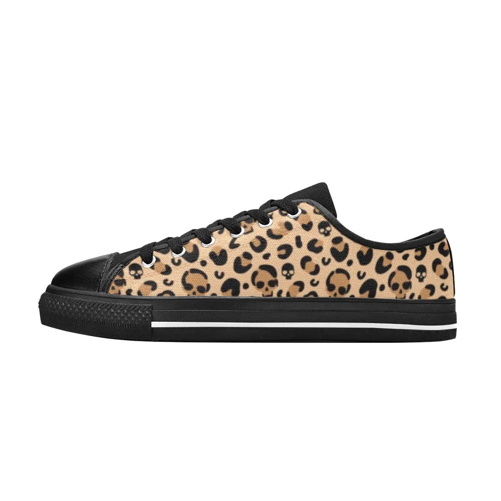 Skull Leopard Print Classic Low Top Sneakers