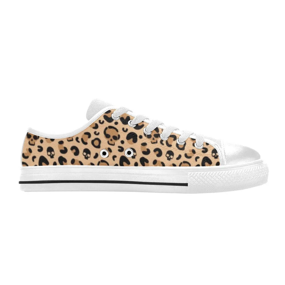 Skull Leopard Print Classic Low Top Sneakers