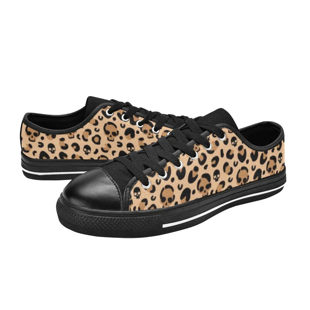 Skull Leopard Print Classic Low Top Sneakers