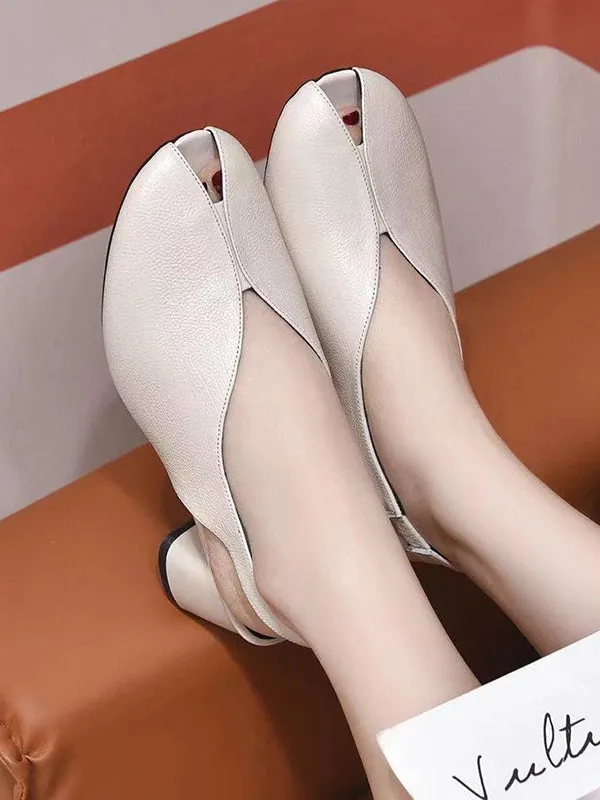 Solid Color Open Toe Pumps Sandals Shoes