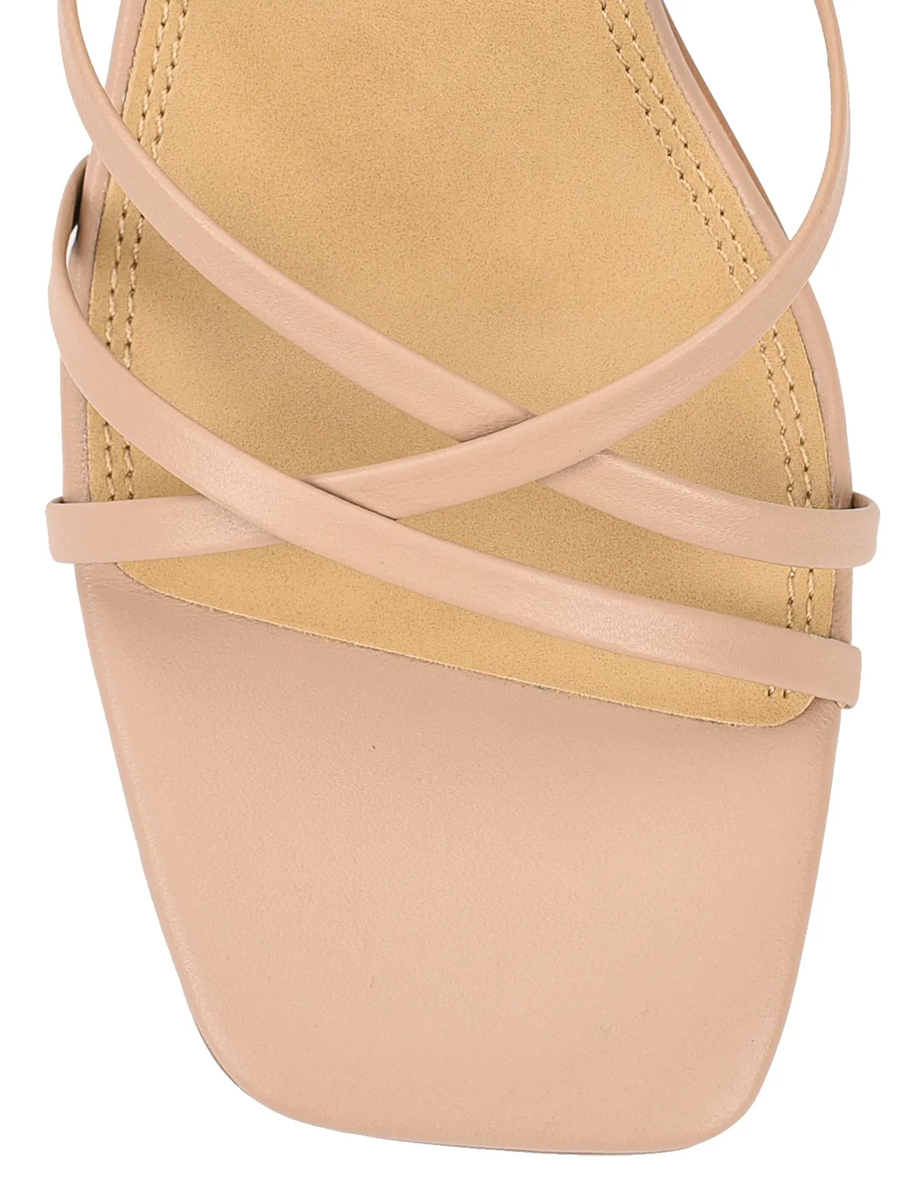 Straus Block Heel Sandals - Seashell Leather