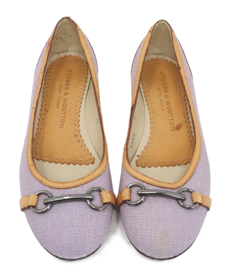 Stubbs & Wootton Purple Canvas Flats sz 6.5