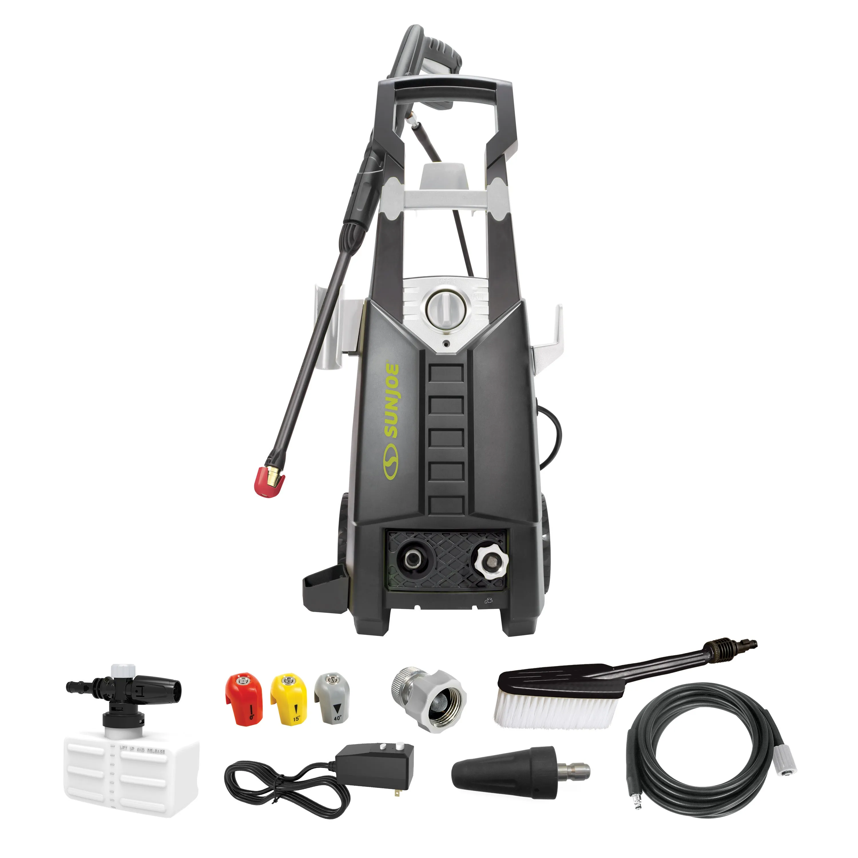 Sun Joe SPX2599-MAX Certified Rated 2050 PSI Electric Pressure Washer | 1.1 GPM Rated Flow | Turbo Nozzle & Utility Brush | Onboard Foam Cannon