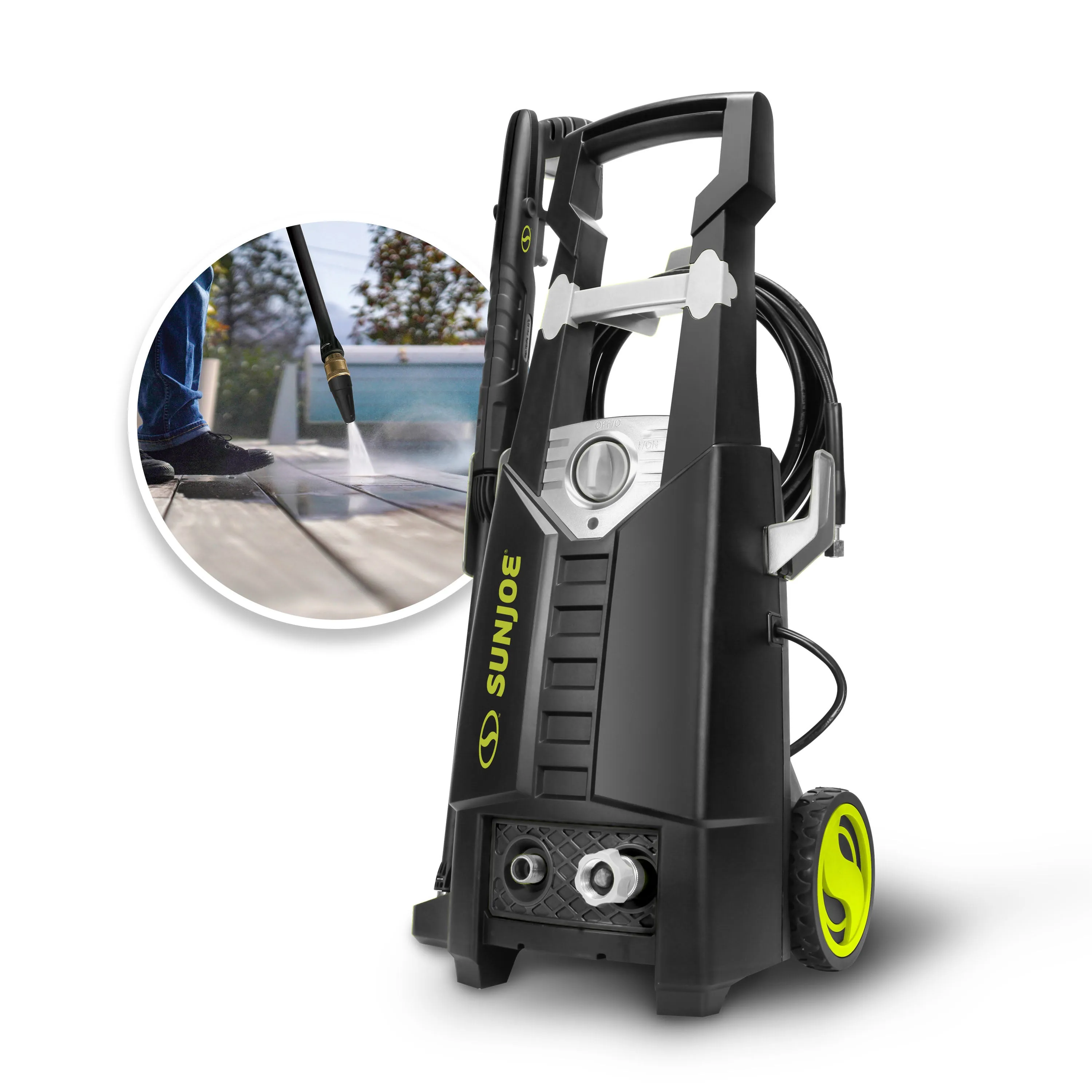 Sun Joe SPX2599-MAX Certified Rated 2050 PSI Electric Pressure Washer | 1.1 GPM Rated Flow | Turbo Nozzle & Utility Brush | Onboard Foam Cannon