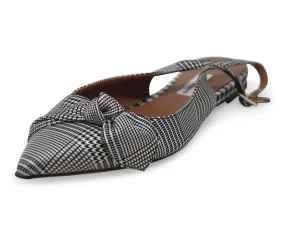 Tabitha Simmons B&W Plaid Satin Flats sz 6.5