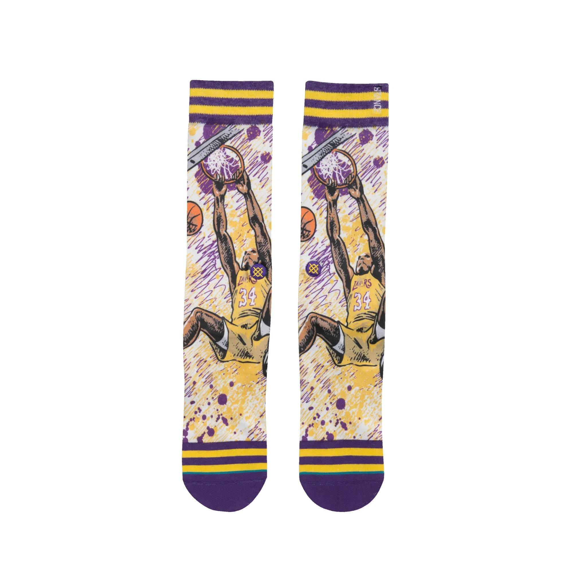 Tf Shaquille O Neal Classic Crew Socks Men's - Purple/Yellow