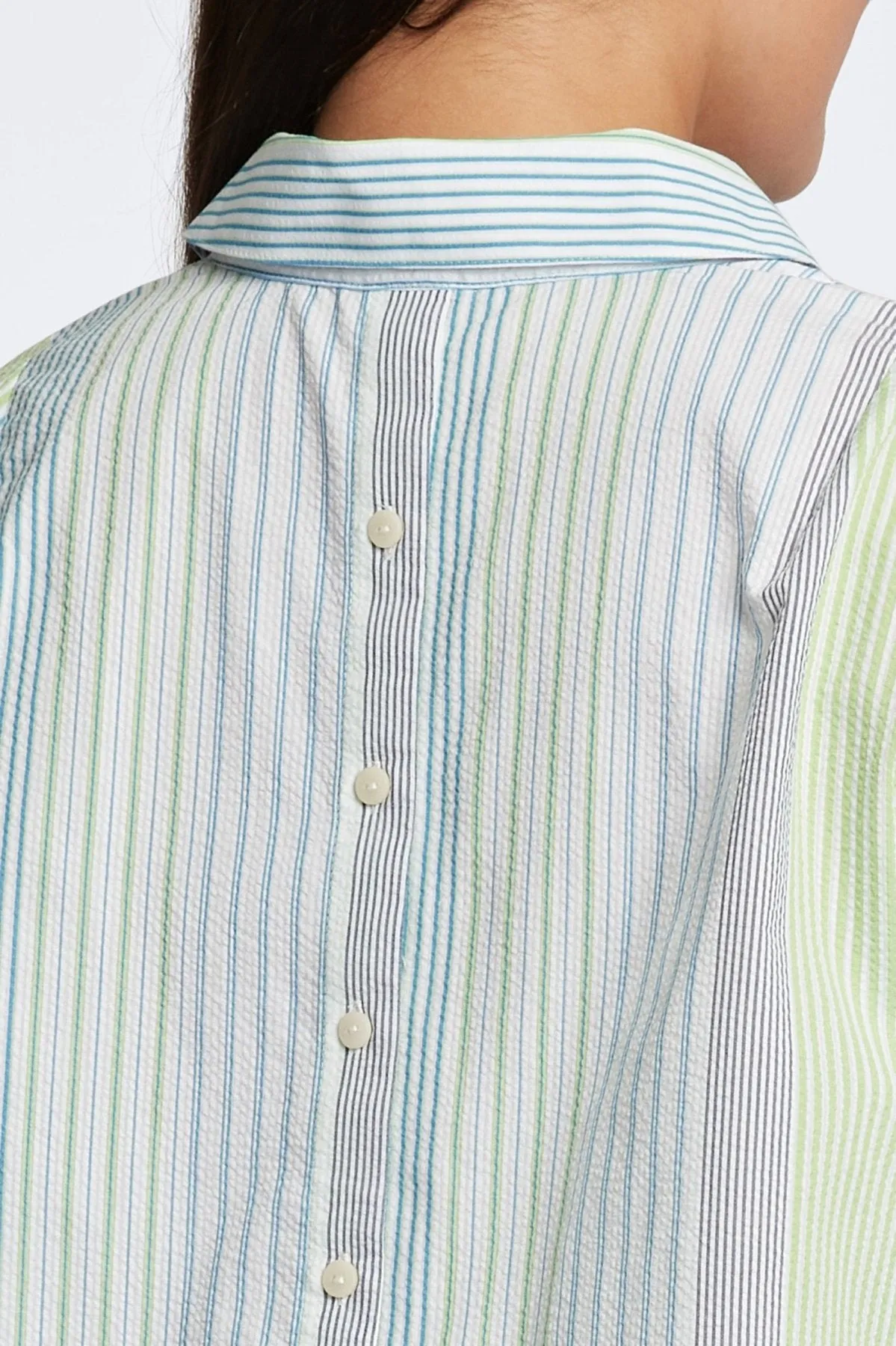 Therese Plus Seersucker Stripe Popover Shirt