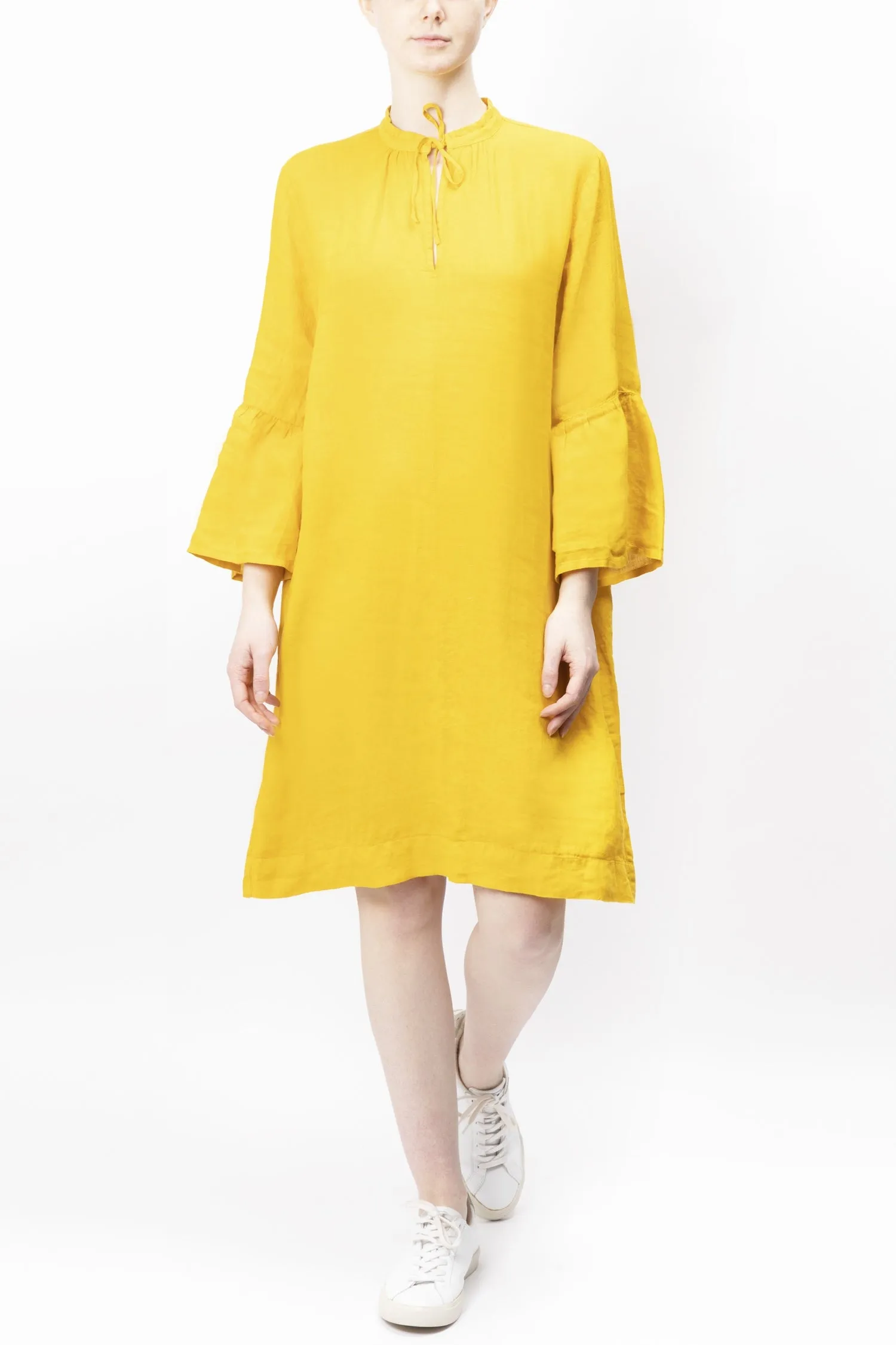 Tie Neck Linen Dress