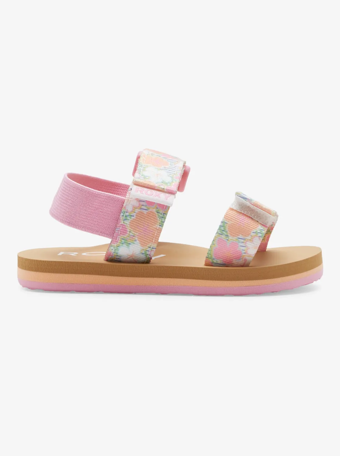 Toddlers Roxy Cage Sandals - White/Crazy Pink/Orange