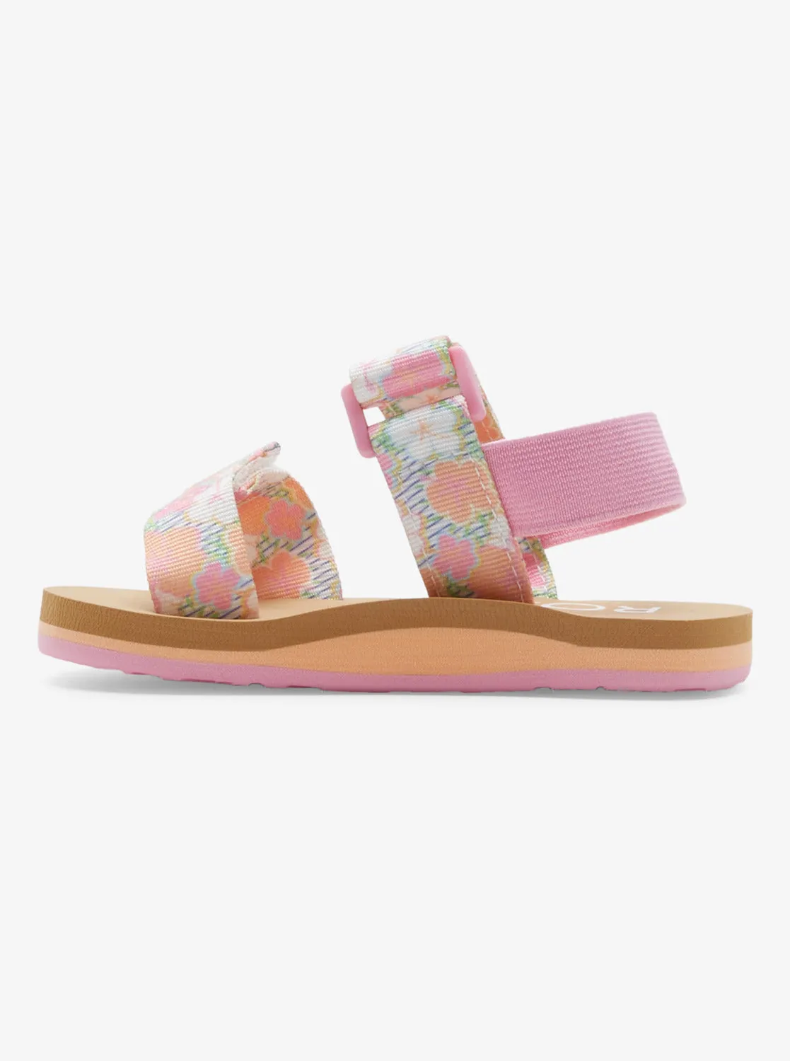 Toddlers Roxy Cage Sandals - White/Crazy Pink/Orange