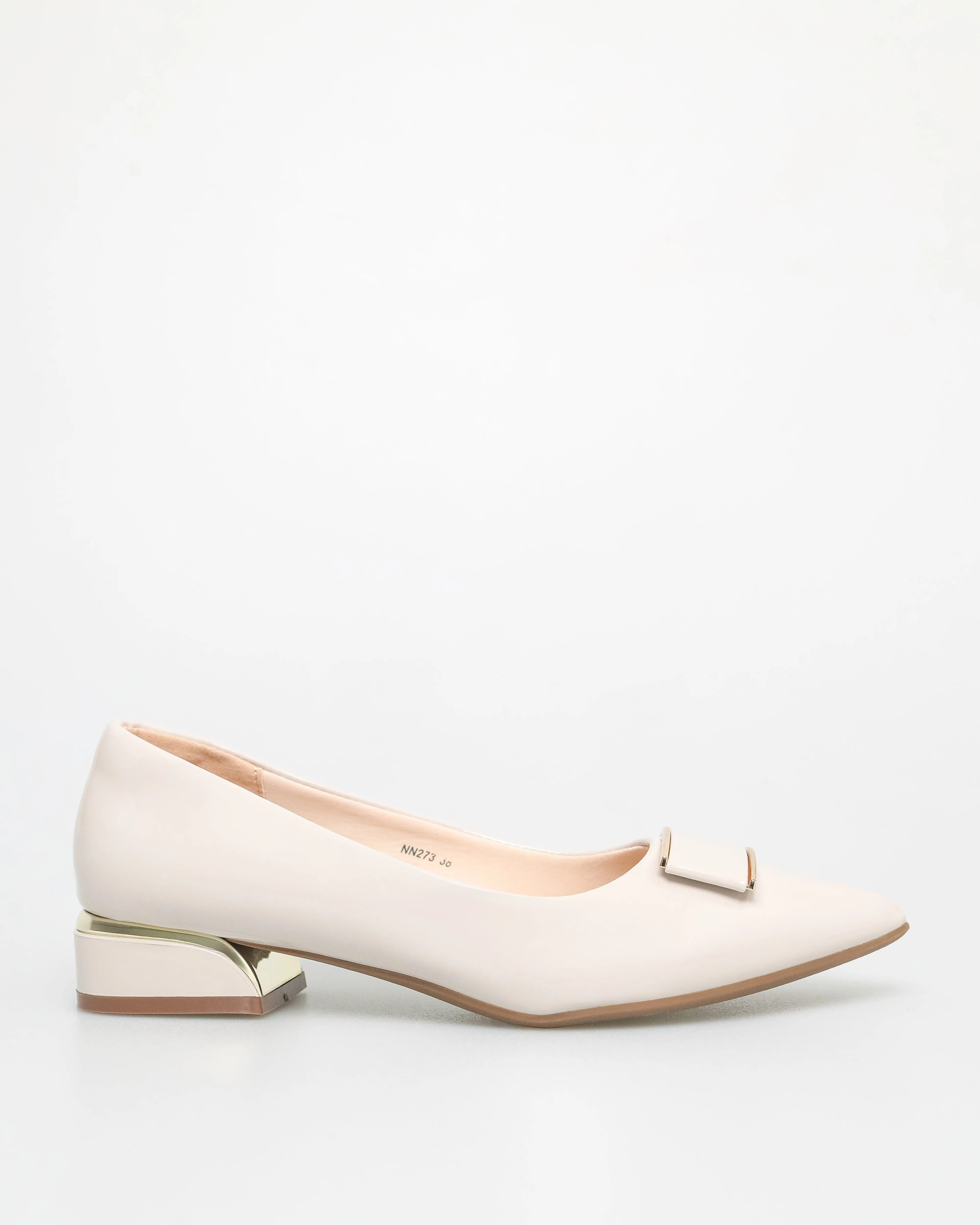 Tomaz NN273 Ladies Square Emblem Flats (Cream)