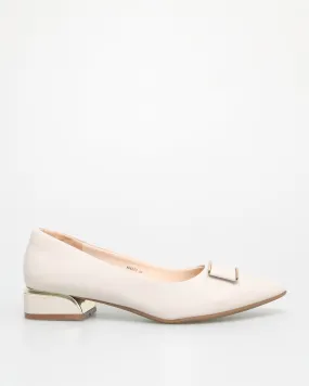 Tomaz NN273 Ladies Square Emblem Flats (Cream)