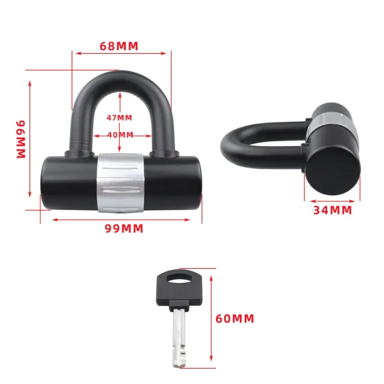 U-shaped Motorcycle Battery Bicycle Anti-pry Anti-theft Lock Disc Brake Lock