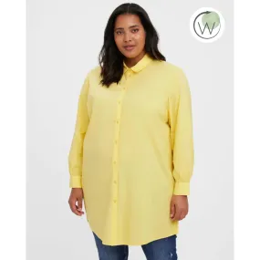 Vero Moda Curve Longline Shirt in Yellow