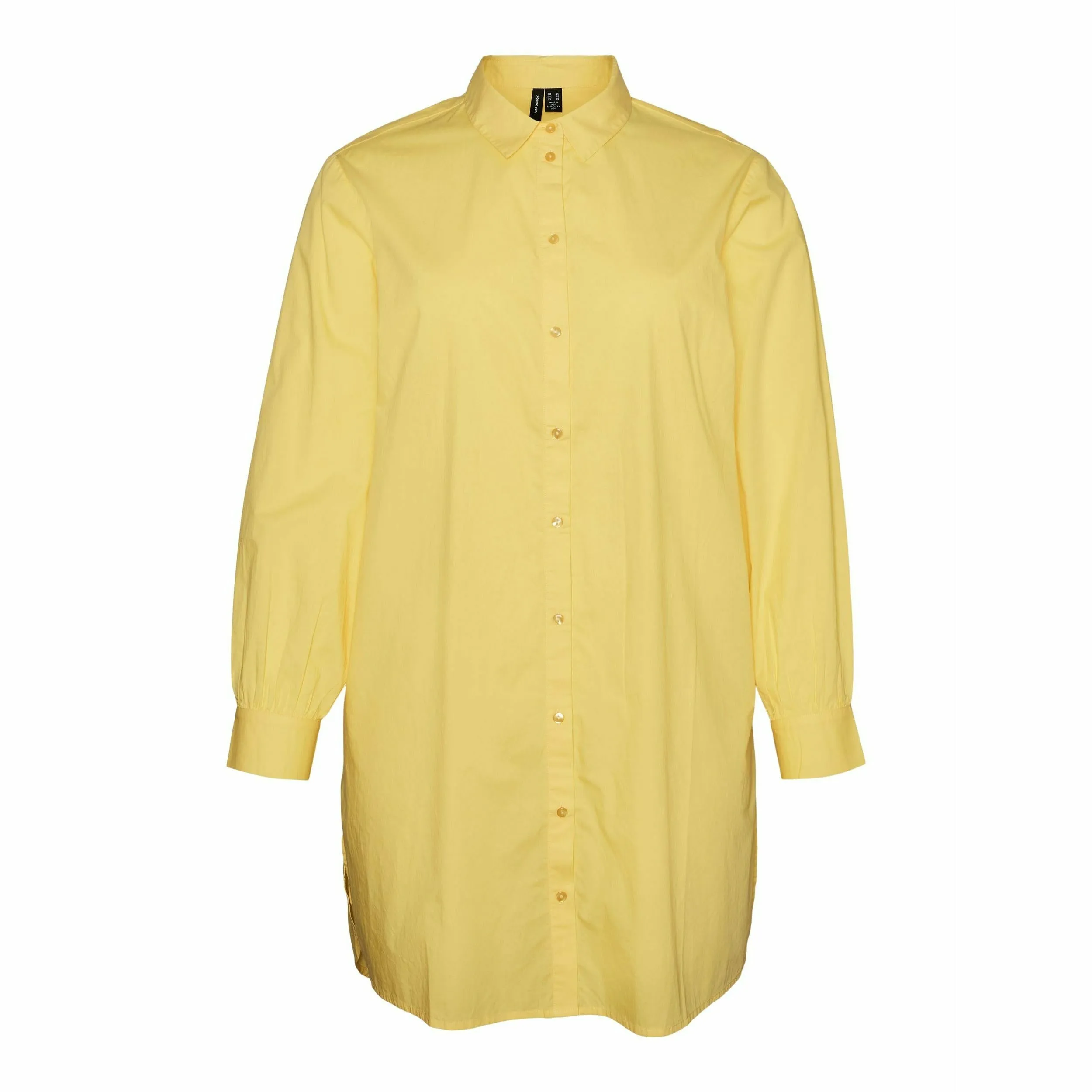 Vero Moda Curve Longline Shirt in Yellow