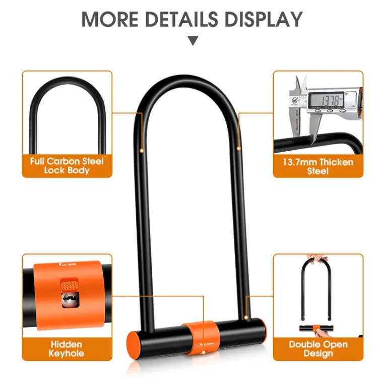 WEST BIKING Bicycle Carbon Steel Anti-Shear Anti-Theft U-Lock, Specification: Lock Cable