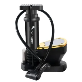 WEST BIKING Portable Mountain Bike Foot Pump With Barometer(118 Black)