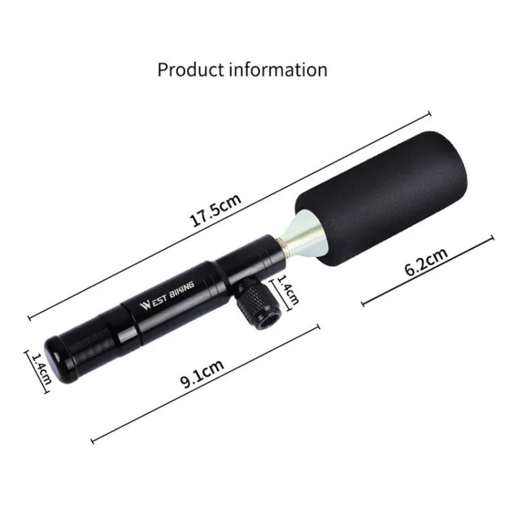 WEST BIKING YP0711083 Multifunctional Bicycle Tire Repair Tool Portable Inflator Emergency Riding Equipment, Colour: Black Without Gas Cylinder