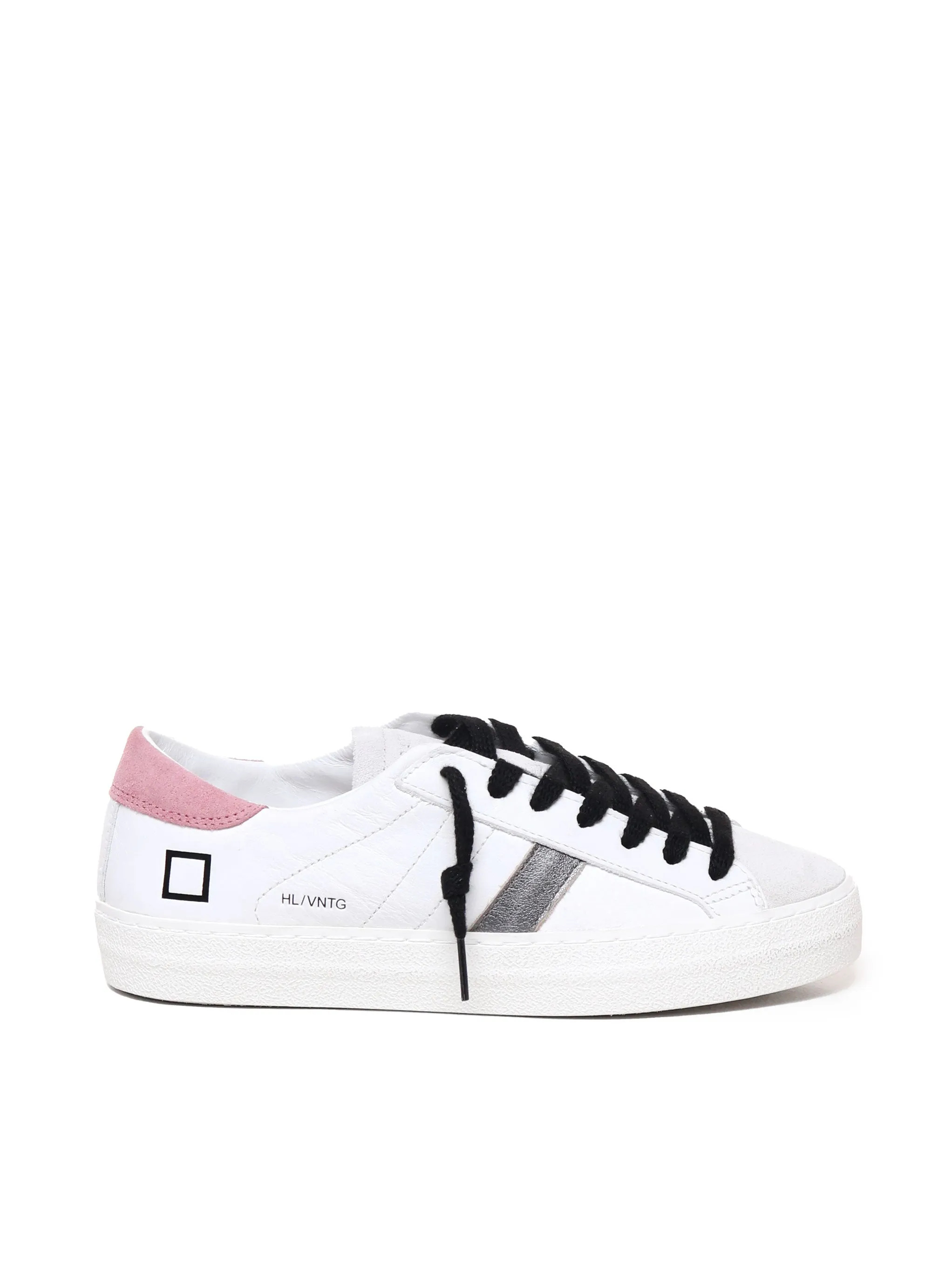 White and Pink Low Sneakers