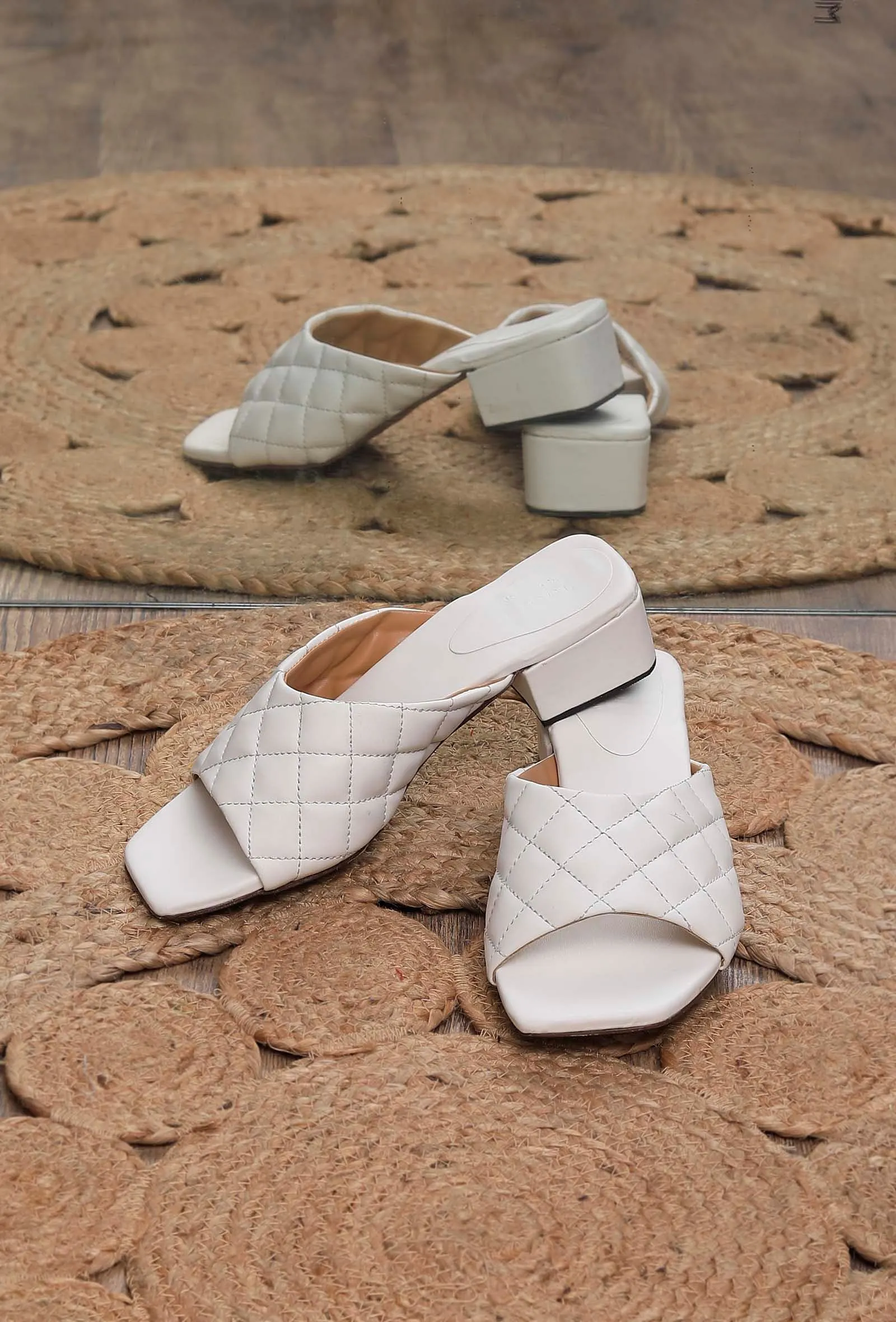 White Cushioned Cruelty Free Leather Heels